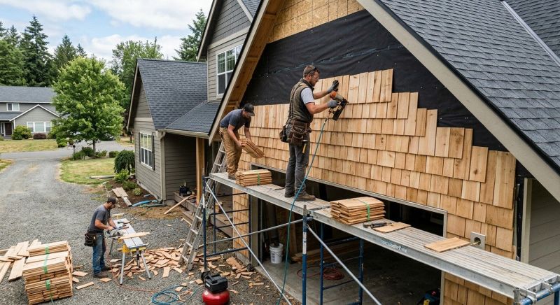 Wood Shake Siding Installation in Boston, MA